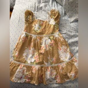 Janie and Jack Tan Floral Kids Dress